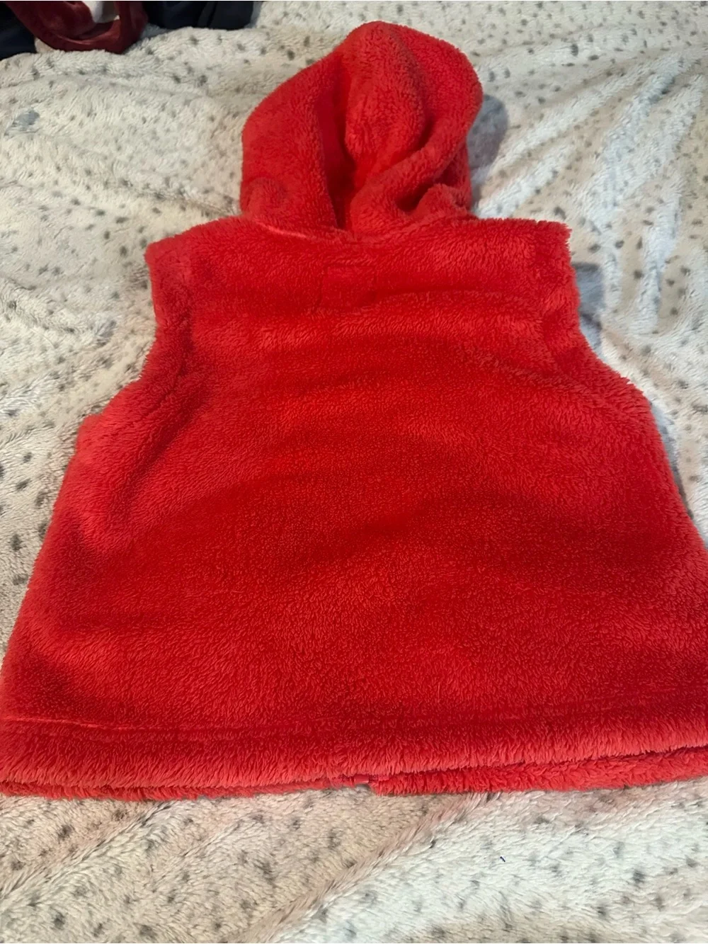Gymboree Bright Red Fuzzy Hooded Vest